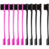 10 Pcs Edge Brush 2-in-1 Double Sided Hair Edges Brushes and Combs Combo Pack, Smooth Grooming and Edge Control (Rose and Black) Rose and Black