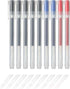 Gel Ink Ballpoint Pens 0.38mm Set of 9 Pack (5 Black 2 Blue 2 Red) Red-2
