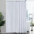 Waterproof Mildew Resistant Shower Curtain, White 200x220cm Fabric Polyester, Compatible with Bathtub or Bathroom, Washable