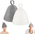 Felt Sauna Hat 2 Pack Natural Wool Comfortable Breathable Accessories Gray and White Jar