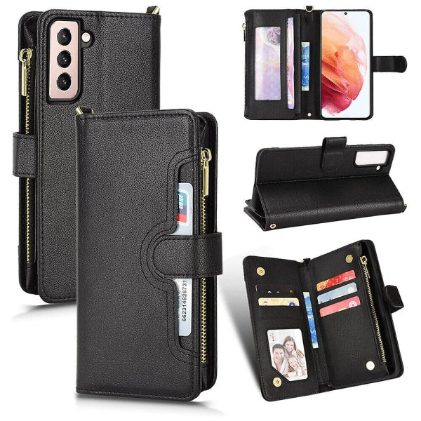Compatible with Samsung Galaxy S21 5G Case Magnetic Leather Wallet Samsung Card Holder Protective Cover