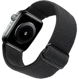 Compatible with Apple Watch Band 41mm 40mm 38mm Adjustable Stretchy Sport Strap for Men Women Black