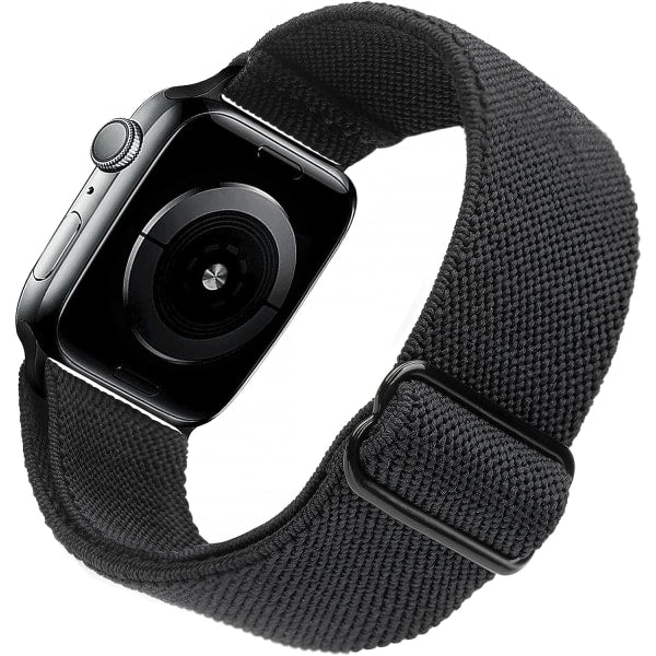 Compatible with Apple Watch Band 41mm 40mm 38mm Adjustable Stretchy Sport Strap for Men Women Black