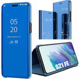 Compatible with Samsung S21 FE Transparent Blue Full Body Protection Smart Case 360 Samsung