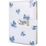 A5 Creative Password Journal with Lock, PU Leather Diary with Combination Lock Password Diary for Notebook Locking Time Book (Style 1)