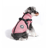 Waterproof Dog Winter Jacket with Harness Zipper Fleece Pink XL