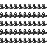 Bulldog Clip Hinged Metal Clips 22mm Strong Spring Black Clips for Files Bags Photos 50 Pieces