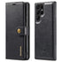 DG.MING Magnetic Wallet Case Compatible withSamsung Galaxy S22 Ultra Black 2-in-1