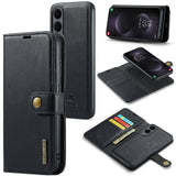 Magnetic Wallet for Compatible with Samsung Galaxy S25 Edge Black Case 2-in-1 with Card Holder
