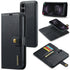 Magnetic Wallet for Compatible with Samsung Galaxy S25 Edge Black Case 2-in-1 with Card Holder