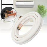 Air Conditioning Pipe 3M White Insulated Copper 1/4+3/8 with Brass Fitting Set Compatible with Tempsa