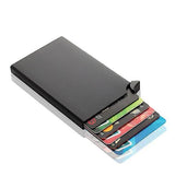 Men's Minimalist Slim Metal RFID Blocking Card Holder Wallet Contactless Card Protector