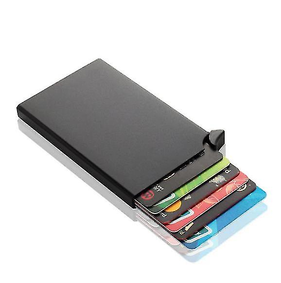 Men's Minimalist Slim Metal RFID Blocking Card Holder Wallet Contactless Card Protector