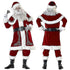 Santa Claus Costume for Adults 8-Piece Set Red Velvet Christmas Gift Compatible with 2XL