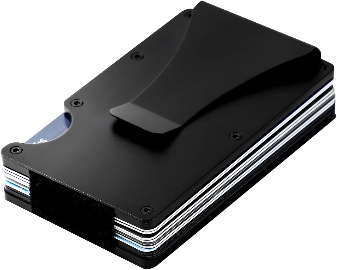 Metal Wallet Credit Card Holder with Storage Pouch