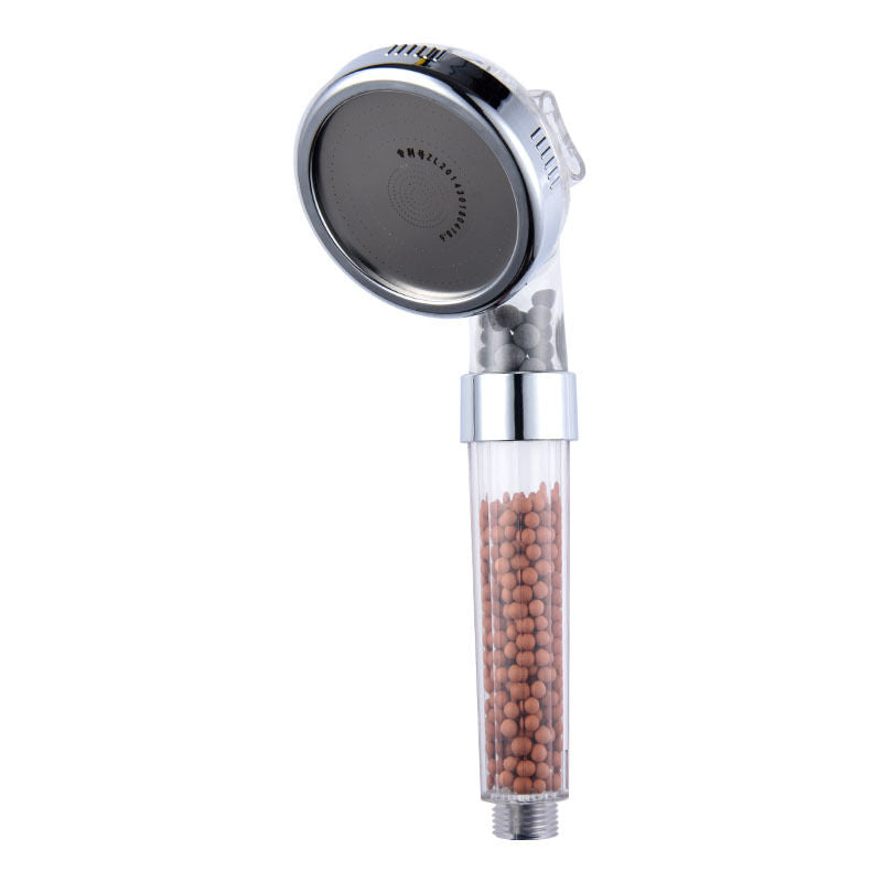 High-Pressure Adjustable Shower Head with Three-Speed Switch, Large White Transparent Design, Compatible with Bathroom and Home Use