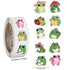 500pcs Cartoon Animal Roll Stickers Bee Horse Dog Chicken Frog Unicorn Notebook Stickers Waterproof Self-adhesive Paper with Hefe Frog