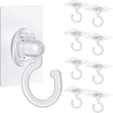 9 pcs self-adhesive ceiling hooks white under cabinet hooks plastic heavy duty self-adhesive hooks tool hooks for ceiling hanging