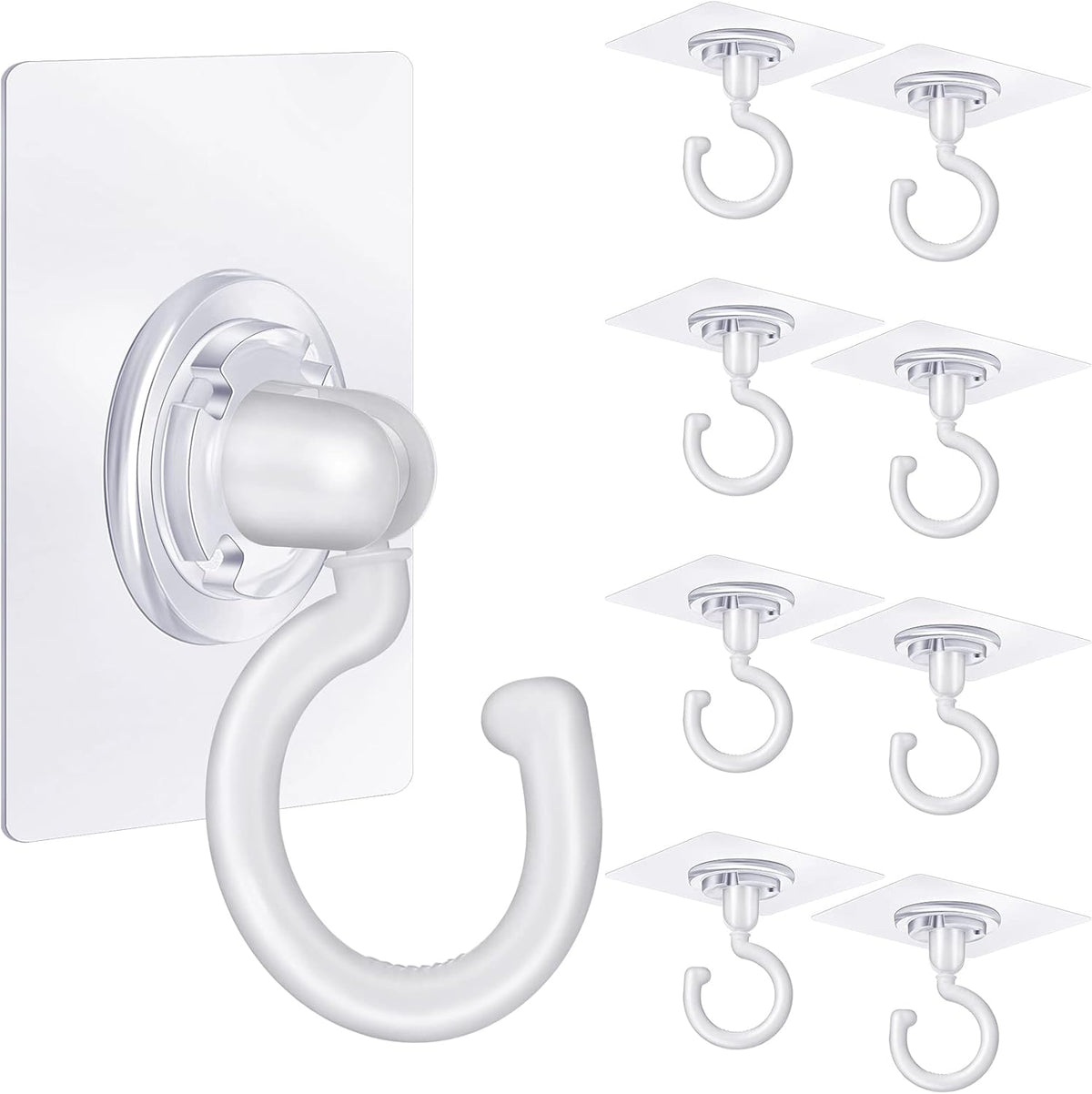 9 pcs self-adhesive ceiling hooks white under cabinet hooks plastic heavy duty self-adhesive hooks tool hooks for ceiling hanging
