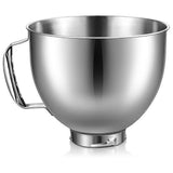 KitchenAid Mixer Bowl Stainless Steel Compatible with KitchenAid 4.5-5 Quart Tilt Head Stand Mixer Silver