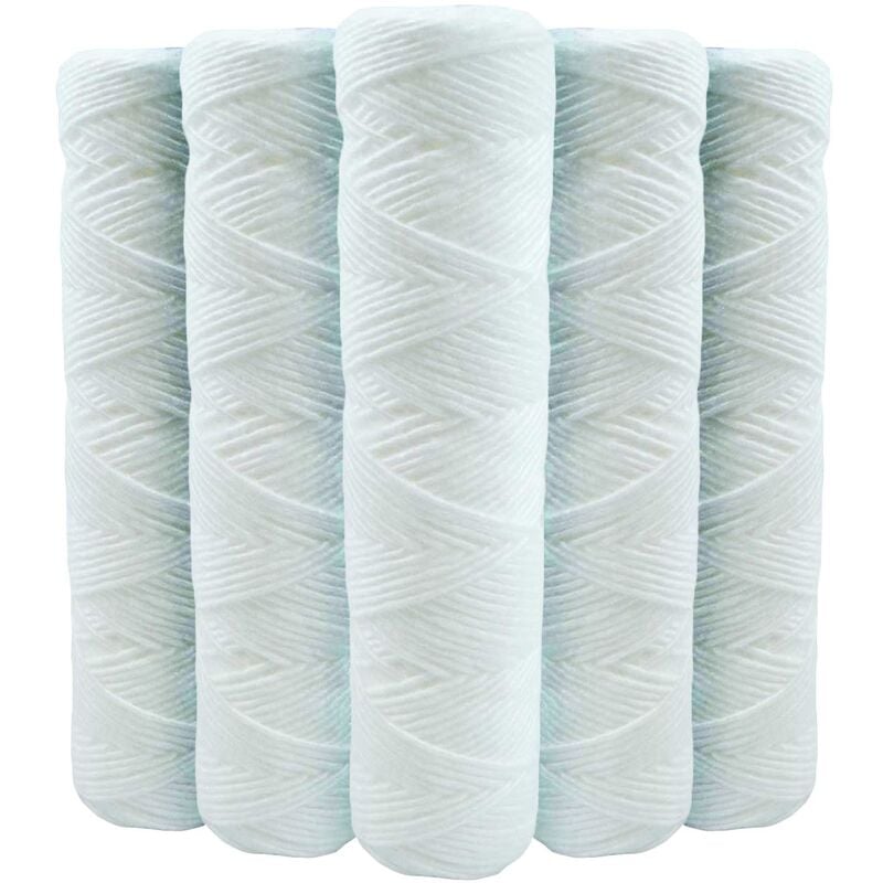 9 3/4 Inch 20 Micron Anti-Sediment Water Filter Cartridges 5-Pack Compatible with 10 Inch Filter_MGF