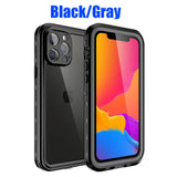 IP68 Waterproof Case for iPhone 15 14 13 12 11 Pro Max XS Max XR 7 8 RedPepper Transparent Protection Diving Underwater Swimming Outdoor Sports Black Black i-Phone 15