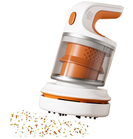 Desk Vacuum Cleaner, Type-c Rechargeable Mini Vacuum Cleaner - Cordless Desk with Flat Nozzle & Brush Attachment | for Keyboard Crumbs, Pet Hair, Paper Scraps （Orange）