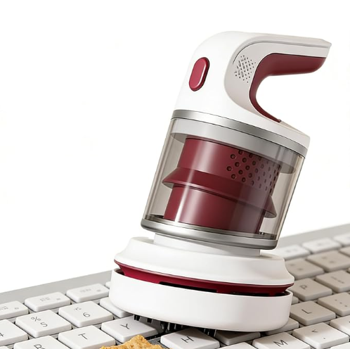 Desk Vacuum Cleaner, Type-c Rechargeable Mini Vacuum Cleaner - Cordless Desk with Flat Nozzle & Brush Attachment | for Keyboard Crumbs, Pet Hair, Paper Scraps （purple）