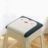 Square bar stool cushion with fastening straps, breathable and non-slip square chair pad, 28*28*3.5 cm memory foam children's stool cushion (Goose design)