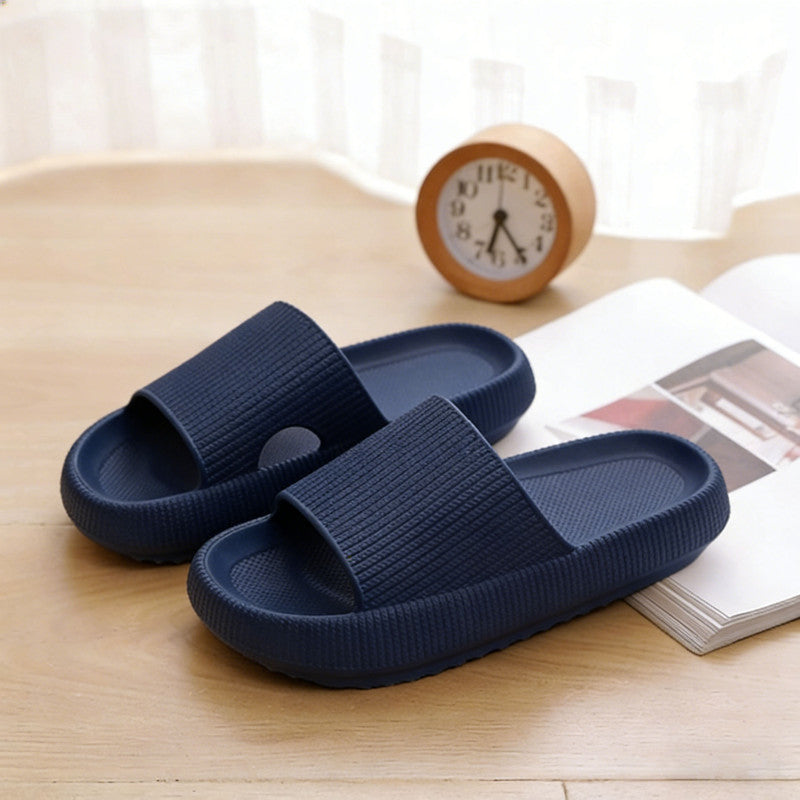 Cloud Slippers for Women and Men, Pillow House Slippers Shower Shoes Indoor Slides Bathroom Sandals, Ultimate Comfort, Lightweight, Thick Sole, Non-Slip, Easy to Clean dark blue （36-37）