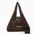 Keychain Tote Bag Compact & Expandable for On the Go, Foldable Tote Bag with Key Ring for Daily Errands - Brown