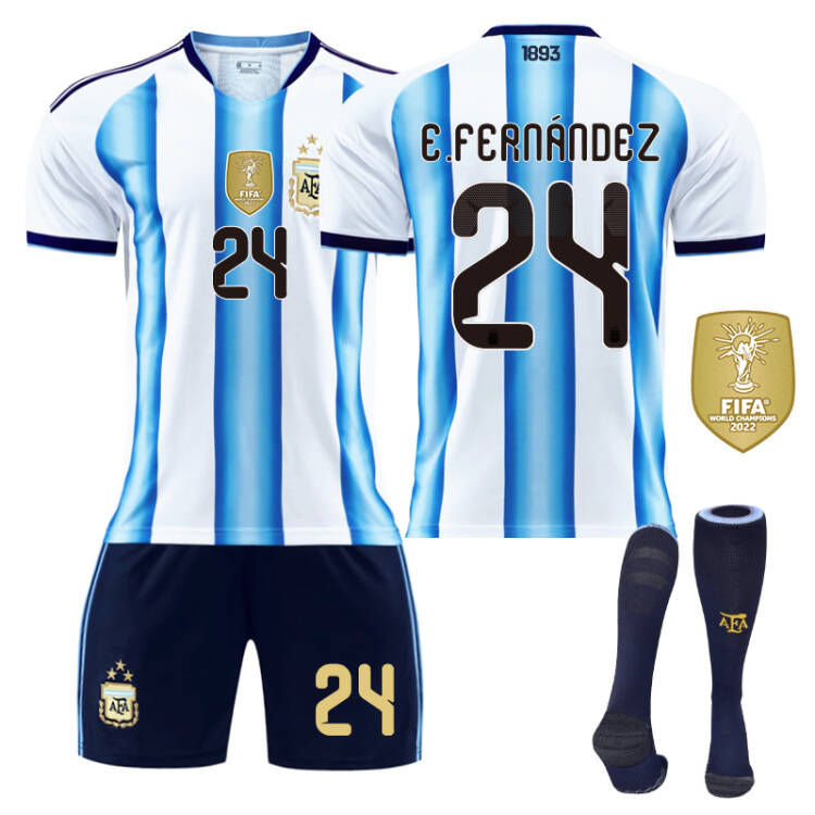 2026 FIFA World Cup Argentina Home Jersey #10 Messi #9 Alvarez #22 Martinez #20 Enzo Football Shirt Fan Edition Children/Adult Sizes 16-XXL(Enzo Fernández + SizeXXXL)