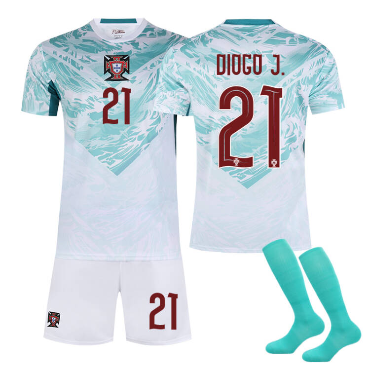 2026 FIFA World Cup Portugal Away Jersey – #7 Ronaldo, #8 Bruno Fernandes, #10 Bernardo Silva, #17 Rafael Leão, #21 Diogo Jota, #23 Vitinha, Children/Adult Sizes, Breathable Fabric(Diogo Jota + Size16)