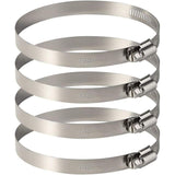 4 pcs Stainless Steel Hose Clamps - Adjustable For Fixing Flexible Hoses (141Mm-165Mm)