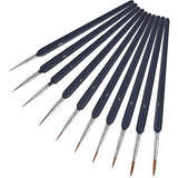 10 pcs Detail Acrylic Paint Brushes - Fine Paint Brush, Figurine Brush, Model Brush, Watercolor Brush, Ideal For Fine