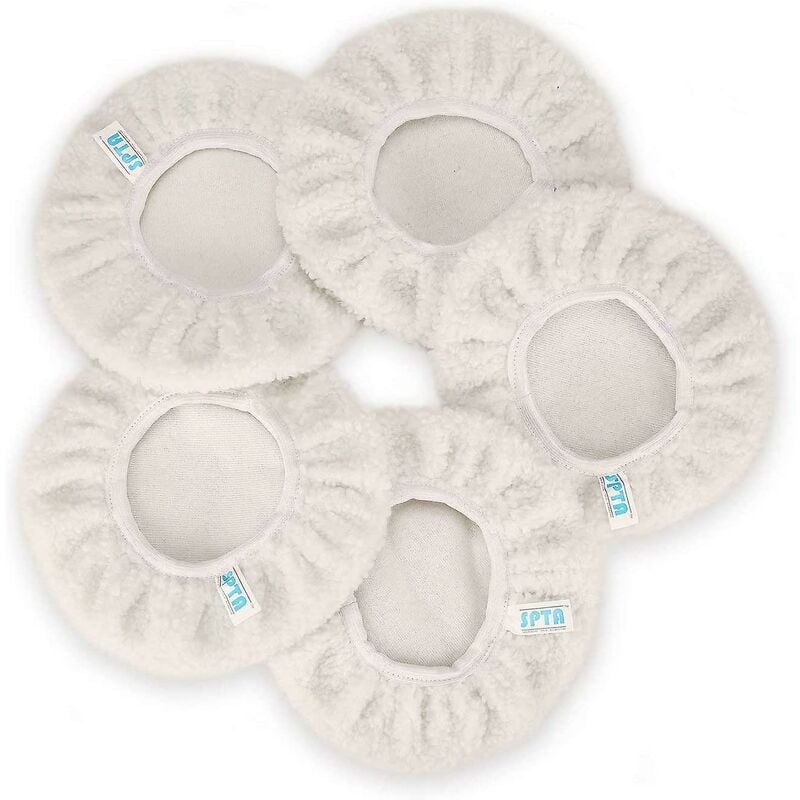 Polishing Bonnet, 5 Pieces (230-250Mm) Polishing Bonnets Electric Bonnets For Car Wool Bonnet Waxing Pads For Most Car
