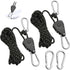 2 Pieces 4M Adjustable Ratchet ROpe, 1/8 Black Ratchet Pulley With 2 Replacement Hooks, Reflective Ratchet ROpe