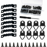 251 Pieces Picture Frame Hangers Picture Hanging Kit Photo Frame Hangers With Storage Box And 150 Screws Black