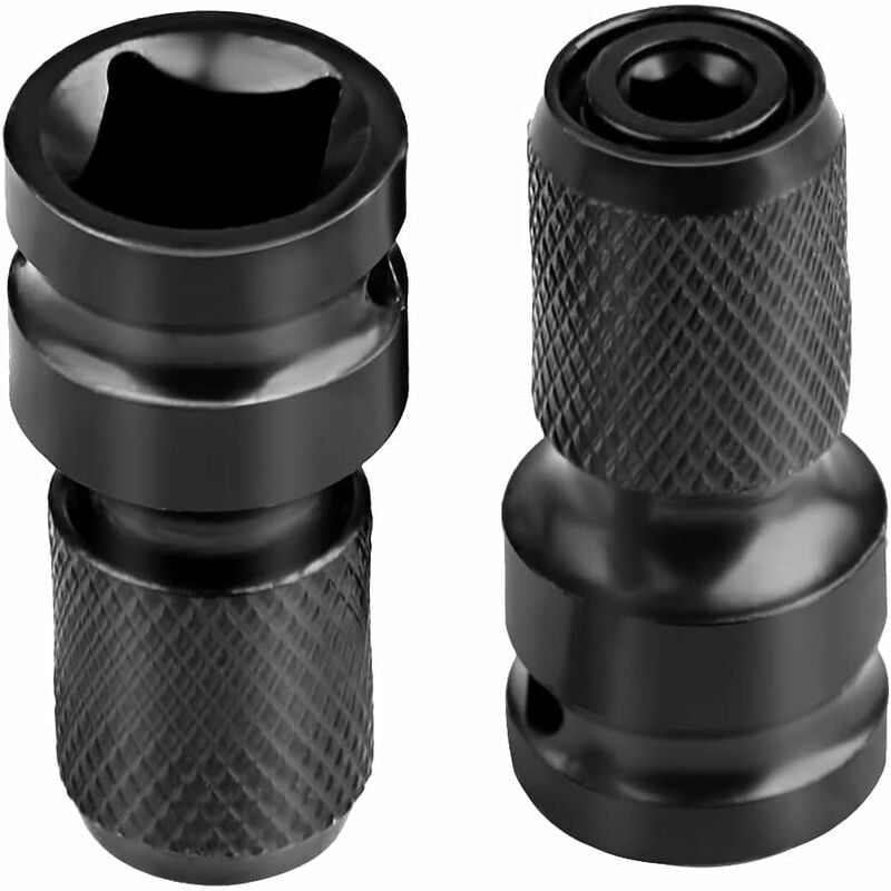Impact Socket Driver Bit, 1/2" Square To 1/4" Hex Socket Adapters, For Impact Ratchet Wrench And Screwdriver Bit Holder