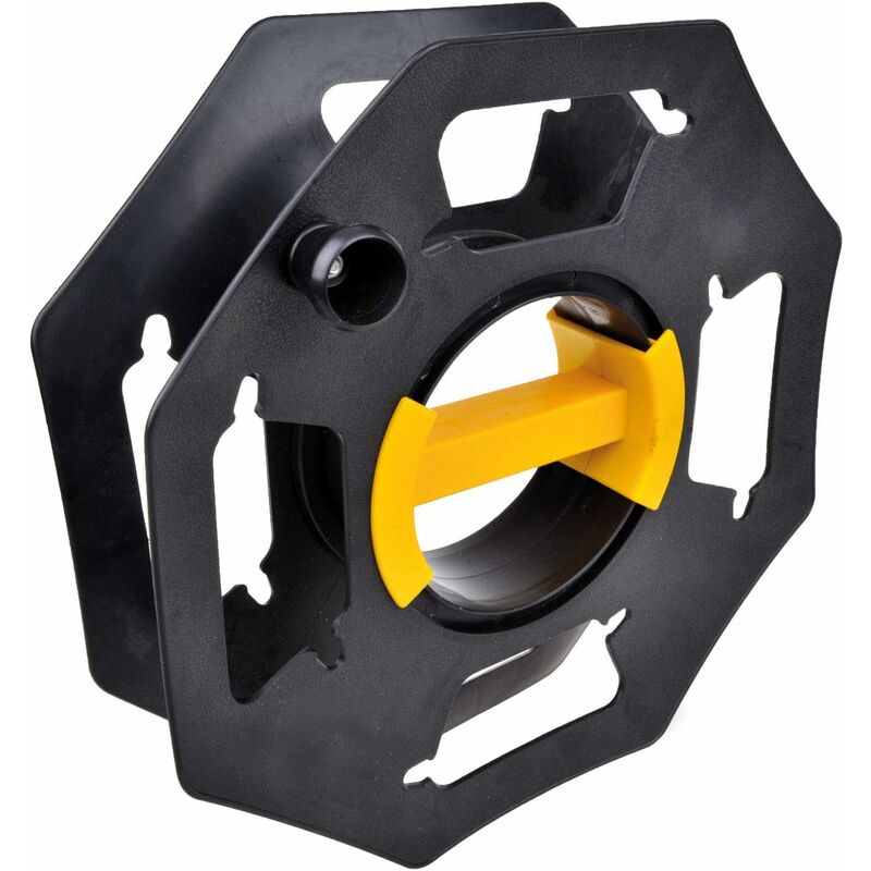 Caravan Cable Reel, Manual, Empty, For Camping And Household, Up To 25 M Of Cable, Plastic, Black And Yellow