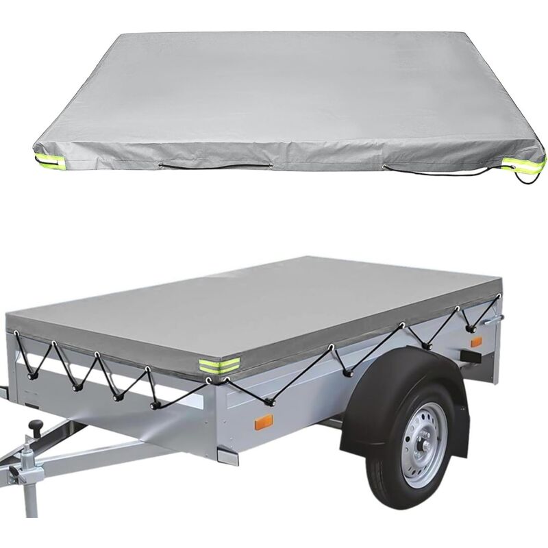Flat Trailer Cover - 208 X 114 X 13 Cm - Dustproof - For 750 Kg Trailer - Grey
