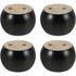 4 pcs Set ROund Wooden Furniture Legs Height 5Cm, For Sofa, Bed, Armchair, Wardrobe, With Screws And Tape (Black)