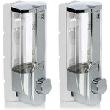 2X Wall Mount Soap Dispenser - Wall Mounted Soap Dispenser, Refillable - Soap Dispenser For Shower Gel And Shampoo