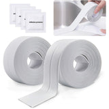 2 ROlls Waterproof Self-Adhesive Sealing Strip, Pvc Adhesive Tape For Wall, Shower, Toilet, Kitchen, Bathroom (White)