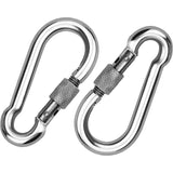 2 Pieces 304 Stainless Steel Carabiner, Stainless Steel Screw Gate Carabiner, Stainless Steel Carabiner, For Hanging