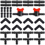 34 pcs Tubing Irrigation Fittings Kit Plastic Connectors 16Mm (1.6Cm) Garden Hose Connector Mixed Connectors For Garden