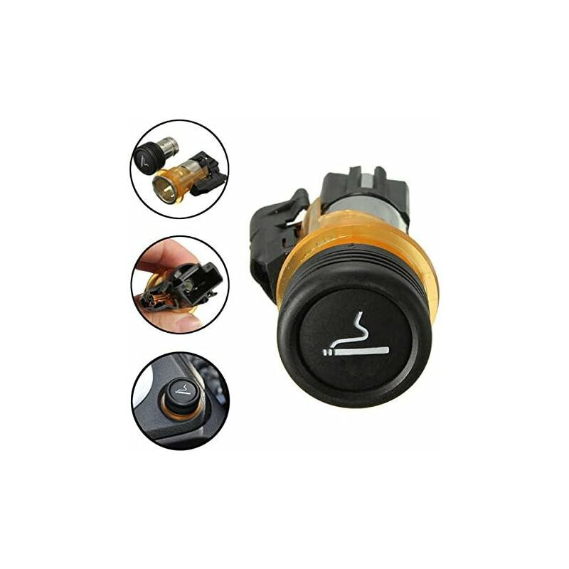 Car Cigarette Lighter & Cig Box Compatible With Peugeot 206 308 406 607