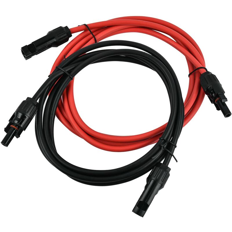 Solar Photovoltaic Extension Line Solar Panel Extension Cable With Mc4 Connector Red + Black Pair, 14Awg 3 Meters / 10