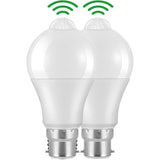 Motion Sensor Bulb B22 Bayonet LED, 12W, 1020Lm, Cool White 6000K, Cir 85, Waterproof Ip42 Energy Saving, Non-Dimmable,