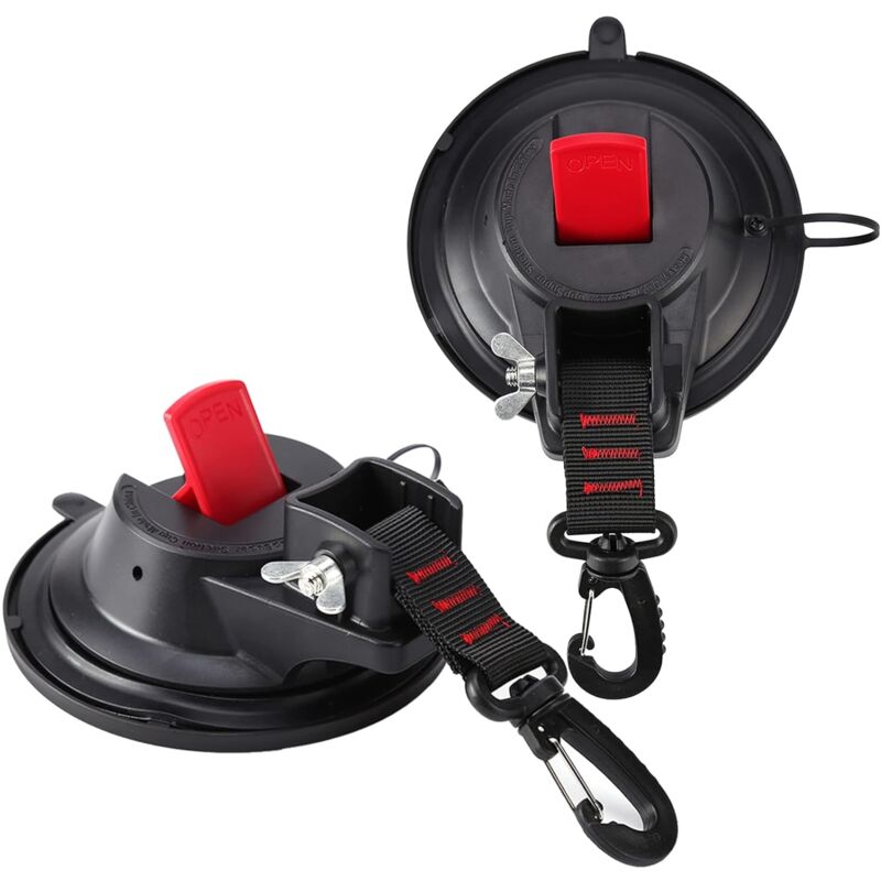 2 pcs Strong Car Anchor Suction Cups With Hook Fixing For Car Side Awning, Boat, Camping, Tarp, Tents, Luggage, Tarps